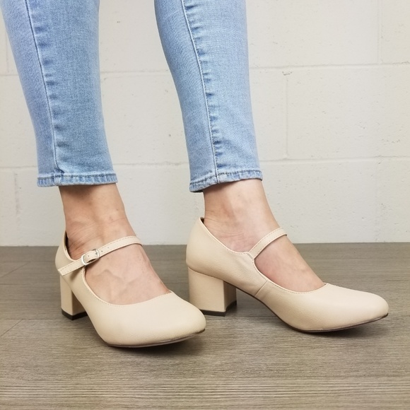 Block Heel Vintage Rockabilly Style Pumps - Picture 8 of 8